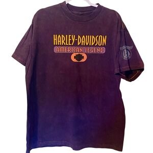 Harley Davidson Motorcycles Purple Short Sleeve T-Shirt Top